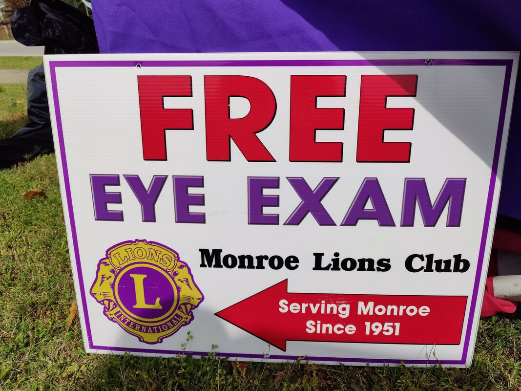 Free eye exam sign